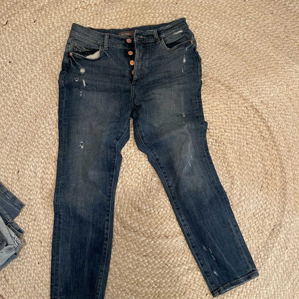 DL1961 Dark Blue Distressed Women's Jeans
